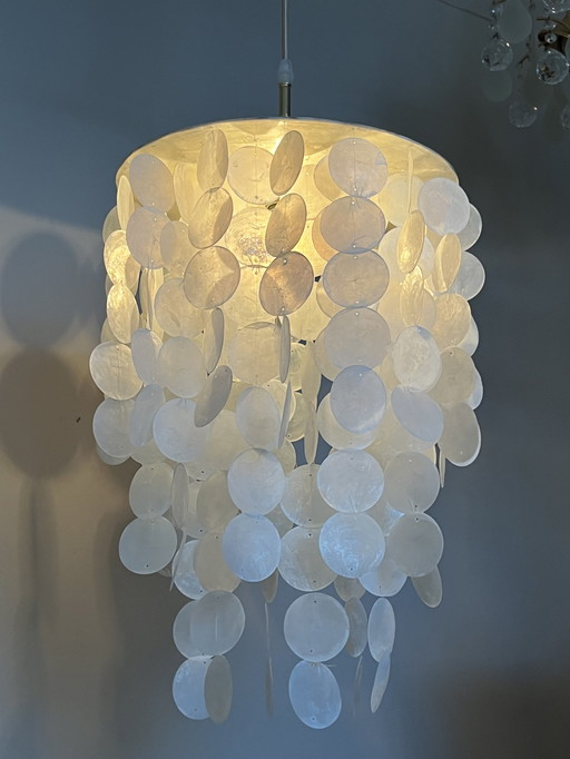 Capiz Schelpen Hanglamp Parelmoer Schelp Gouden Details ! 