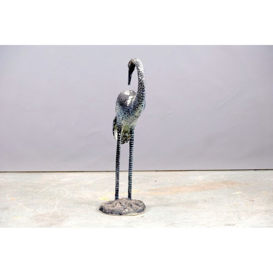 Image 1 of Vintage messing kraanvogel sculptuur, 1960