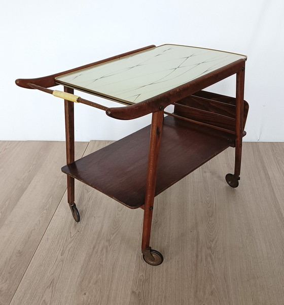 Image 1 of Vijftiger Jaren Serveerwagen Met Formica Bovenblad 