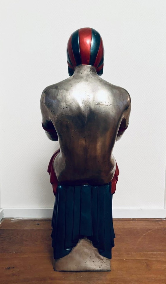 Image 1 of Art Deco Metalen Flapper Meisje