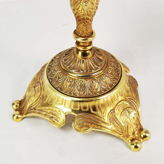 Image 1 of Vintage vloerasbak in gegoten messing, België 1960