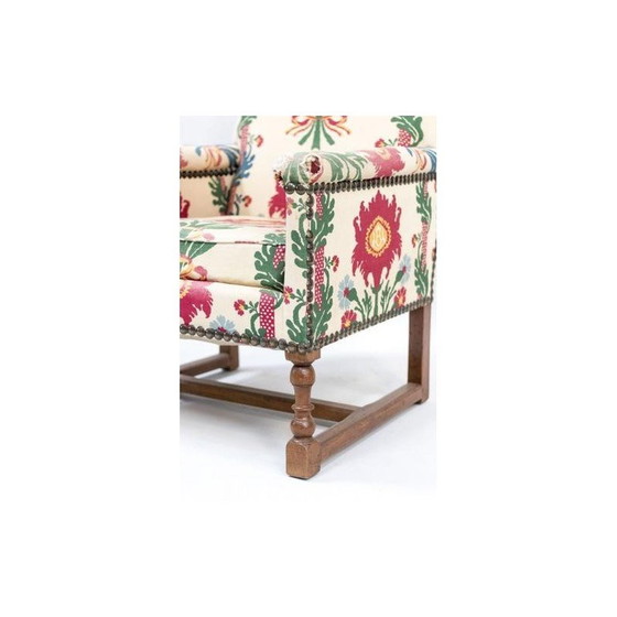 Image 1 of Set van 4 vintage fauteuils in linnen stof, Frankrijk