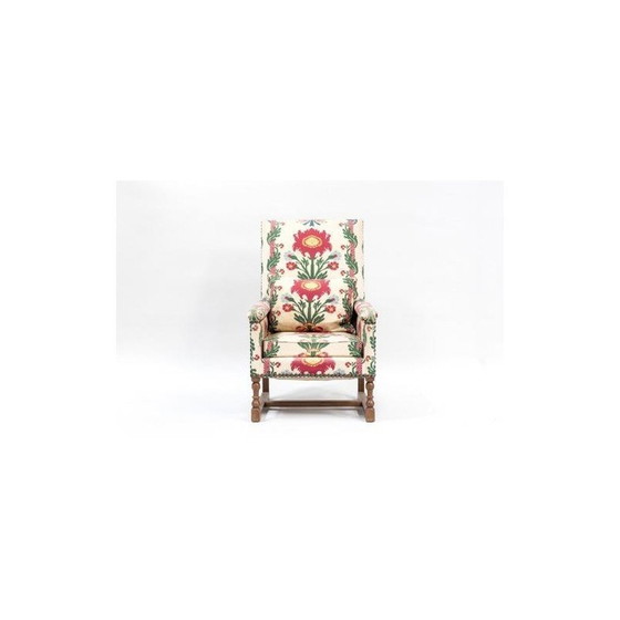 Image 1 of Set van 4 vintage fauteuils in linnen stof, Frankrijk