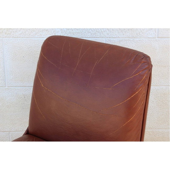 Image 1 of Vintage bruin leren fauteuil 1960