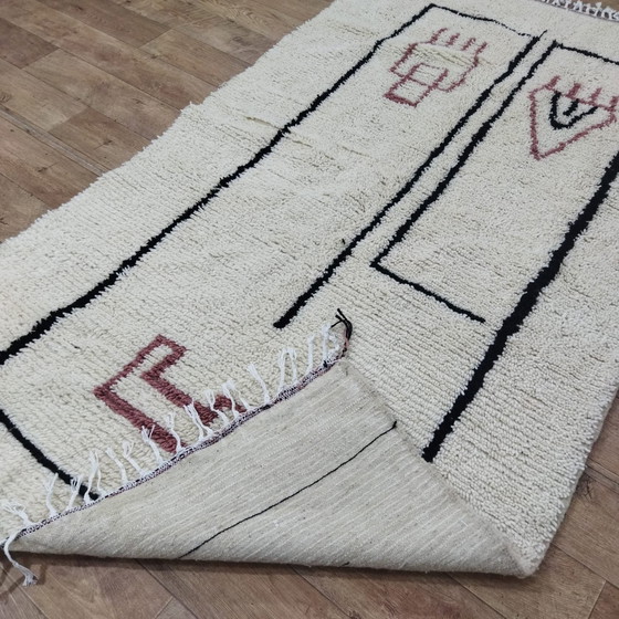 Image 1 of Berber Wollen Tapijt In Gezichtsstijl - Tapis Berbère En Laine Style Visage