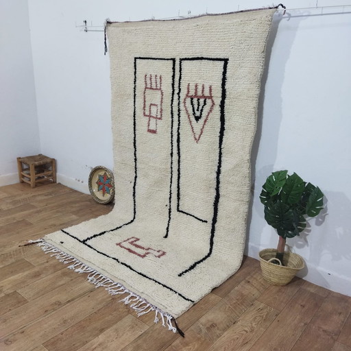 Berber Wollen Tapijt In Gezichtsstijl - Tapis Berbère En Laine Style Visage