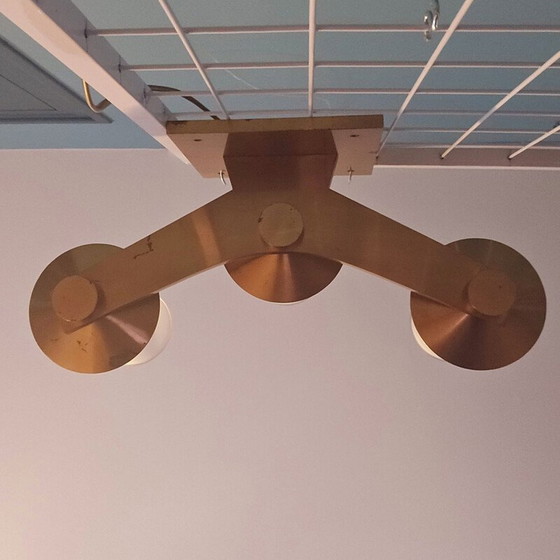 Image 1 of Paar vintage bronzen en messing wandlampen voor Maison Cheret, 1960