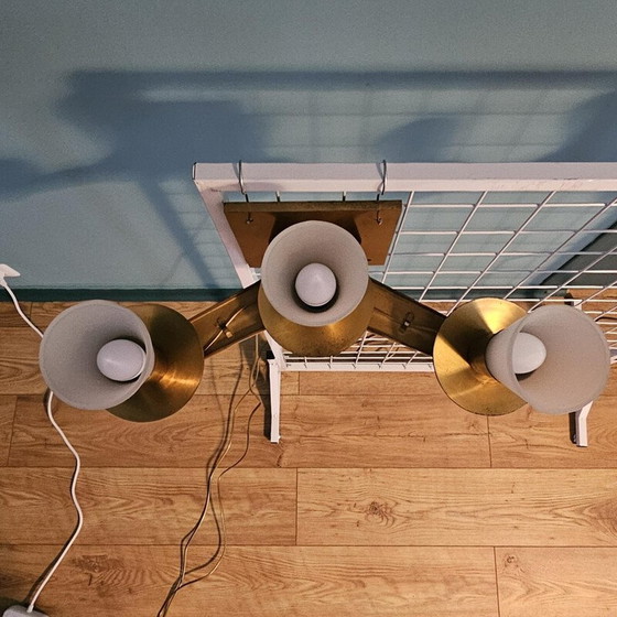 Image 1 of Paar vintage bronzen en messing wandlampen voor Maison Cheret, 1960