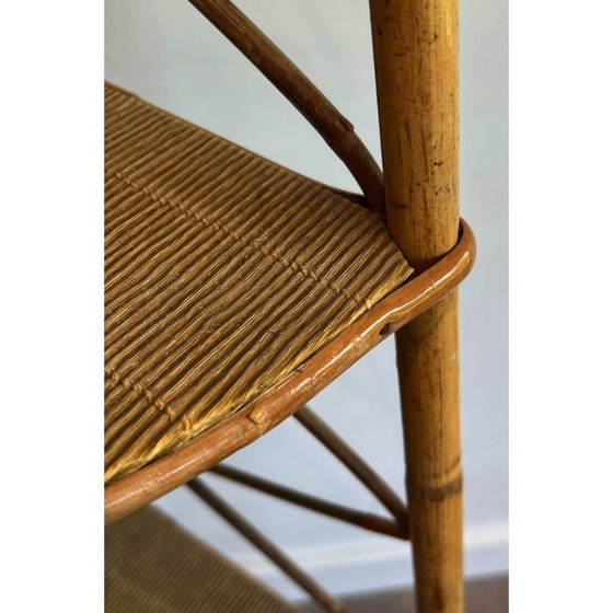 Image 1 of Vintage rotan hoekplank van Adrien Audoux en Frida Minet, Frankrijk 1950