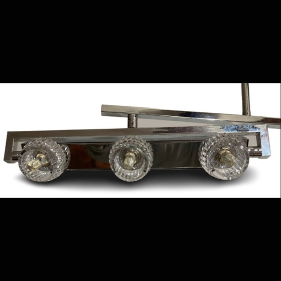 Image 1 of Vintage hanglamp van kristal en verchroomd metaal, jaren 1990