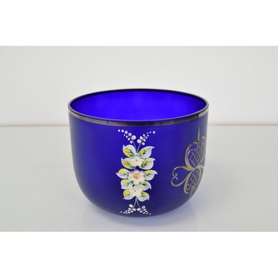 Image 1 of Vintage glazen kom uit Novoborske Sklo, Tsjecho-Slowakije 1960