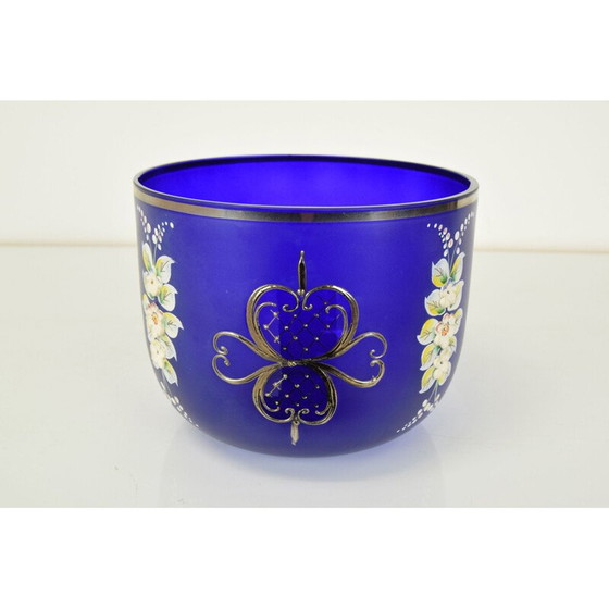 Image 1 of Vintage glazen kom uit Novoborske Sklo, Tsjecho-Slowakije 1960