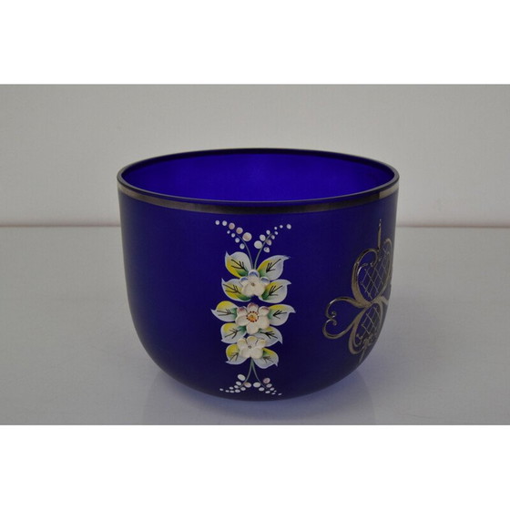 Image 1 of Vintage glazen kom uit Novoborske Sklo, Tsjecho-Slowakije 1960