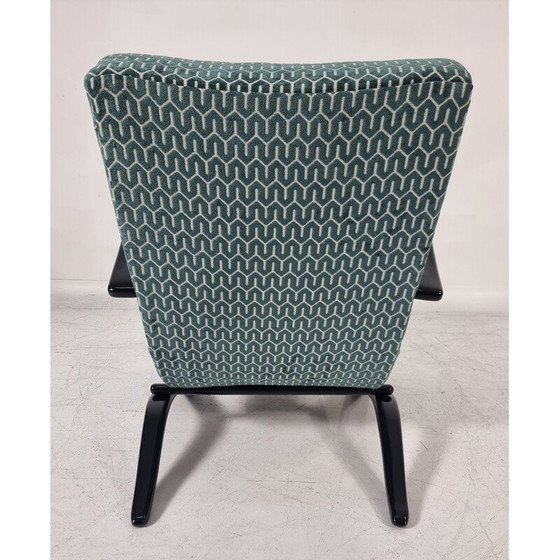 Image 1 of Vintage armstoel H 269 met spintafel van Jindřich Halabala voor Up Zavody, Tsjecho-Slowakije 1940