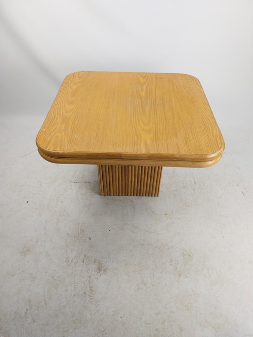 1 X 1970'S Bamboe/Rieten Salontafel 