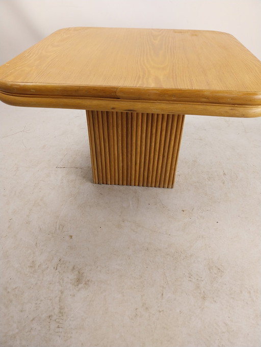 1 X 1970'S Bamboe/Rieten Salontafel 