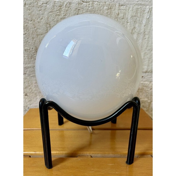 Image 1 of Vintage Space Age opaline lamp met ijzeren voet, 1970