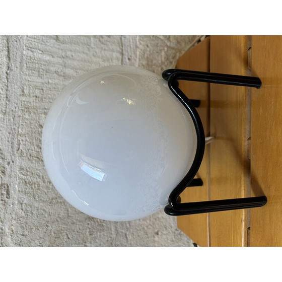 Image 1 of Vintage Space Age opaline lamp met ijzeren voet, 1970