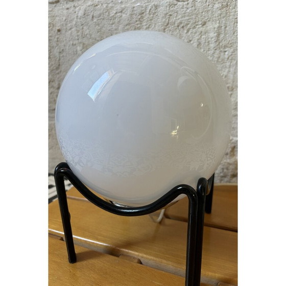 Image 1 of Vintage Space Age opaline lamp met ijzeren voet, 1970