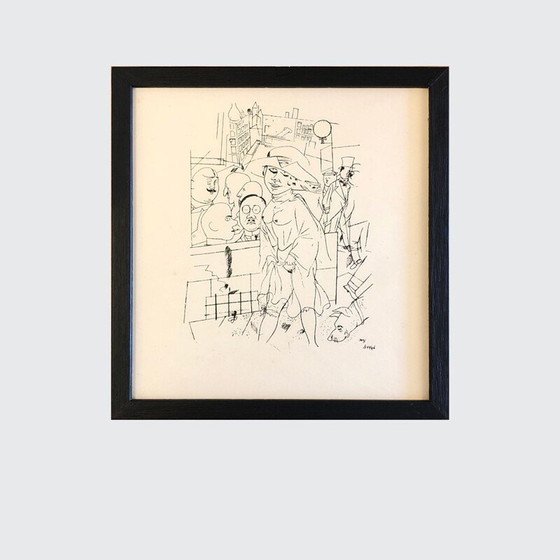 Image 1 of Set van 8 vintage prenten van George Grosz, Italië 1945