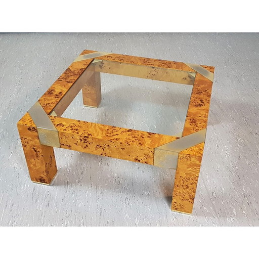 Vintage salontafel van rozenhout en glas door Milo Baughman, 1970