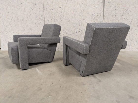 Image 1 of  Cassina Fauteuil 637 Utrecht (Nieuw-Nooit Gebruikt) In Grijze Wol