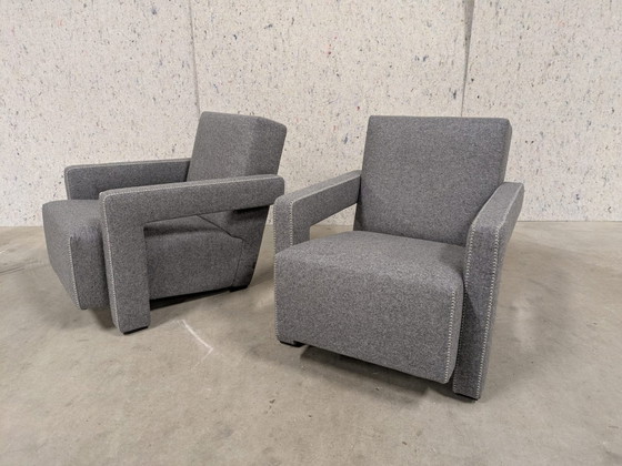 Image 1 of  Cassina Fauteuil 637 Utrecht (Nieuw-Nooit Gebruikt) In Grijze Wol