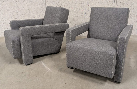 Image 1 of  Cassina Fauteuil 637 Utrecht (Nieuw-Nooit Gebruikt) In Grijze Wol