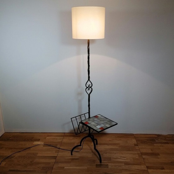 Image 1 of Vintage ijzeren vloerlamp van Mado Jolain en René Legrand, jaren 1960