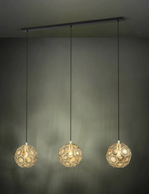 Eglo Hanglamp Skoura 3-Lichts Zwart Met Goud 