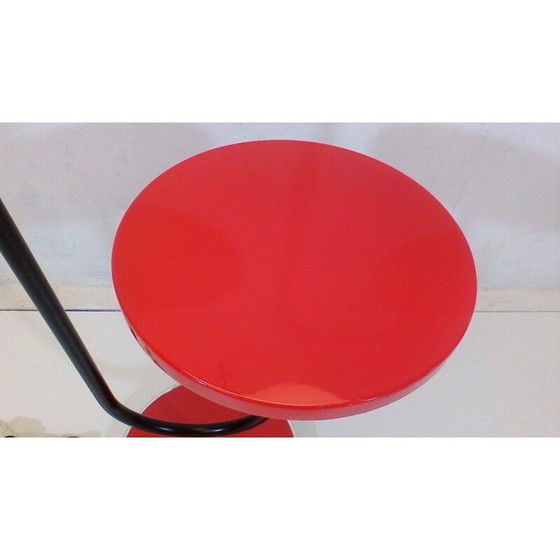 Image 1 of Vintage rode vloerlamp van hout, metaal en chroom van Jindřich Halabala, 1930