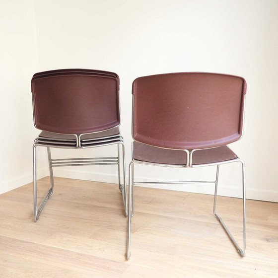 Image 1 of Set van 4 vintage sledestoelen van Max Stacker voor Steelcase, 1970