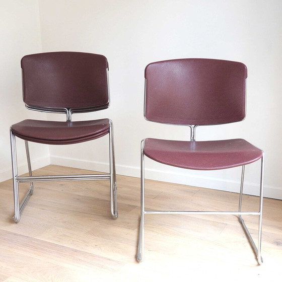 Image 1 of Set van 4 vintage sledestoelen van Max Stacker voor Steelcase, 1970