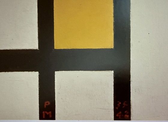 Image 1 of Piet Mondriaan: “Ritme Gemaakt Van Zwarte Lijnen, 1942”. Gesigneerd In De Plaat. 