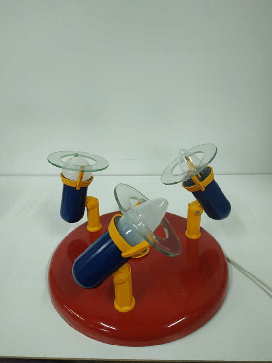 Image 1 of Set Massive Memphis Milano Style Plafondlamp En Bureaulamp