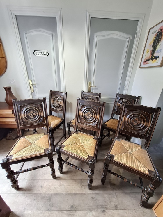 Image 1 of 6 stoelen kunst en ambacht