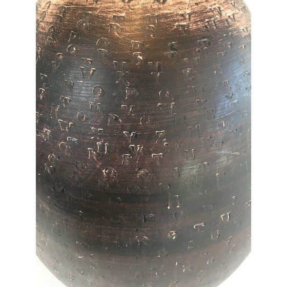 Image 1 of Vintage lamp van keramiek met ingelegde letters, 1970