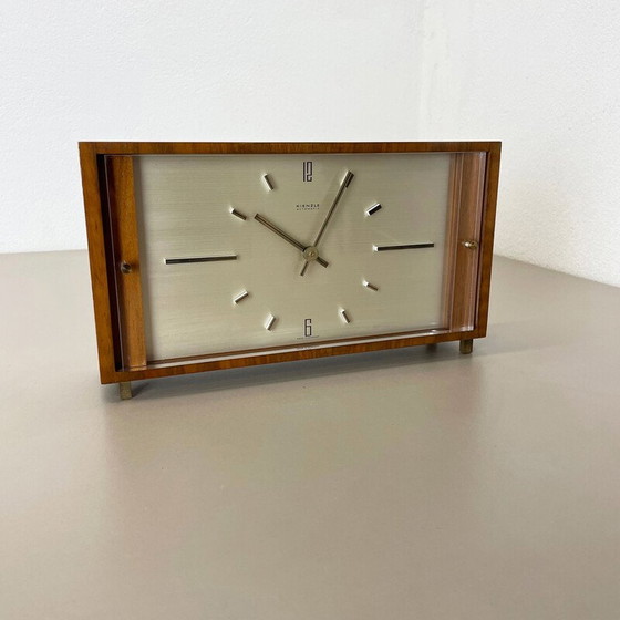 Image 1 of Vintage Hollywood Regency houten tafelklok van Kienzle, Duitsland 1960