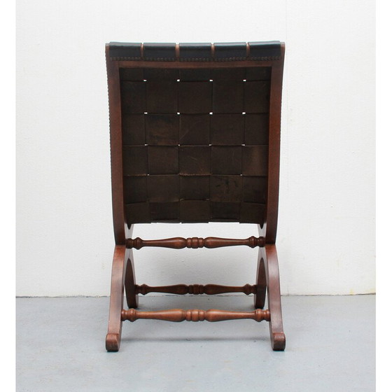 Image 1 of Vintage leren fauteuil van Pierre Lottier voor Valentine, Spanje 1950