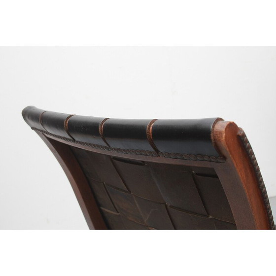 Image 1 of Vintage leren fauteuil van Pierre Lottier voor Valentine, Spanje 1950