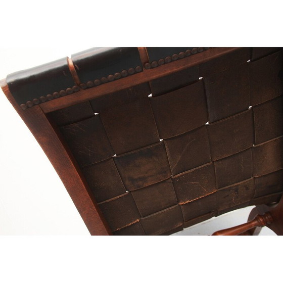 Image 1 of Vintage leren fauteuil van Pierre Lottier voor Valentine, Spanje 1950