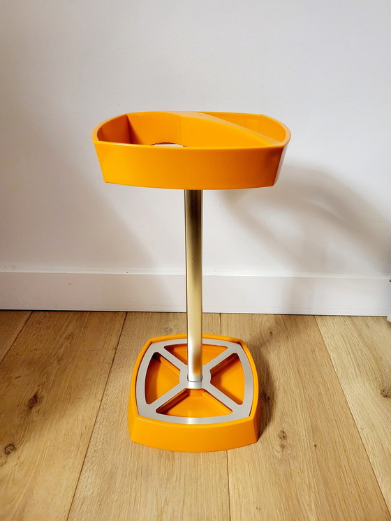 Image 1 of Space Age Paraplubak Of Standaard, Oranje, Kunststof En Metaal, Jaren 70 Of 80