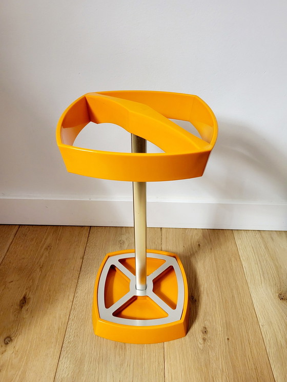 Image 1 of Space Age Paraplubak Of Standaard, Oranje, Kunststof En Metaal, Jaren 70 Of 80