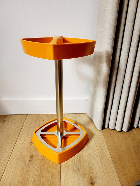 Image 1 of Space Age Paraplubak Of Standaard, Oranje, Kunststof En Metaal, Jaren 70 Of 80