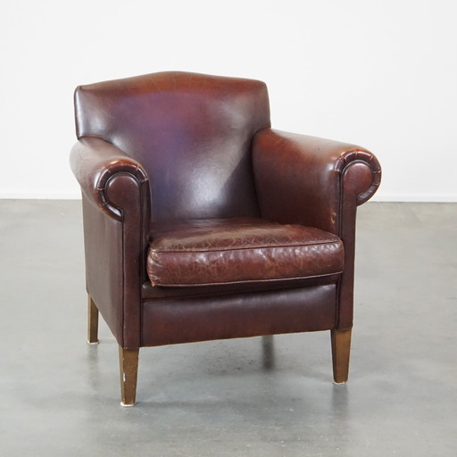 Armchair Gemaakt Van Schapenleer