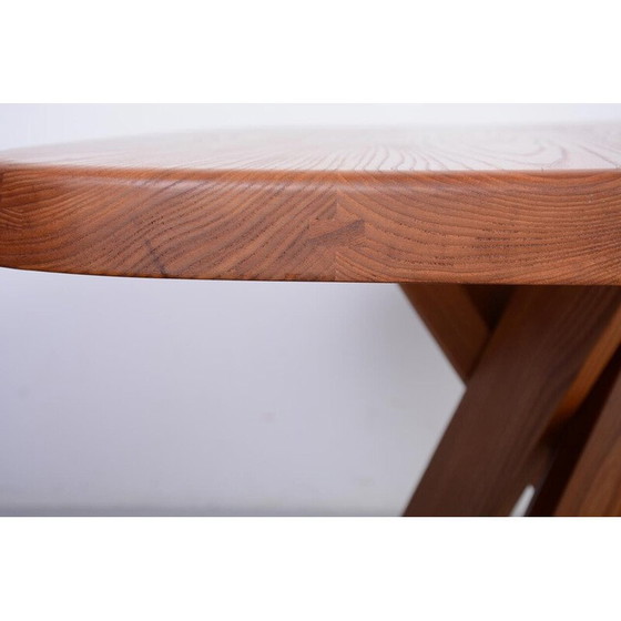 Image 1 of Vintage Aban T35A tafel in massief iepenhout door Pierre Chapo