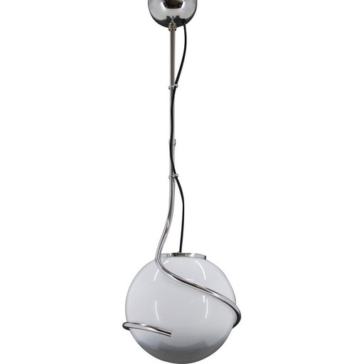 Vintage Italiaanse Murano glazen hanglamp van Fabio Lenci voor Guzzini, Italië 1970