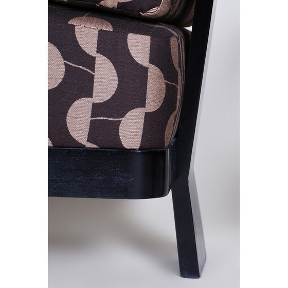 Image 1 of Paar vintage gezwart massief eikenhouten fauteuils van Josef Chochol, Tsjechië 1920