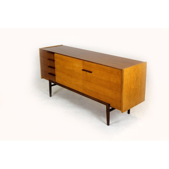 Image 1 of Vintage essen en mahonie dressoir van Up Bucovice, Tsjecho-Slowakije 1960