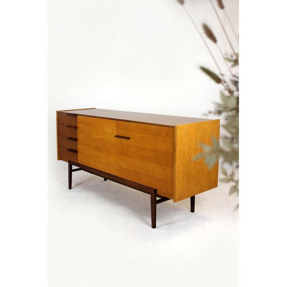 Image 1 of Vintage essen en mahonie dressoir van Up Bucovice, Tsjecho-Slowakije 1960